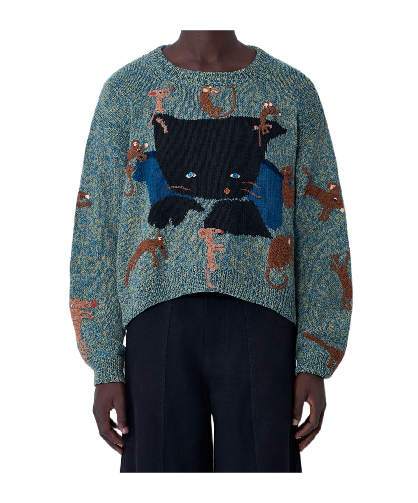 Story Mfg. Multicolor Piper Knit Sweater In Green