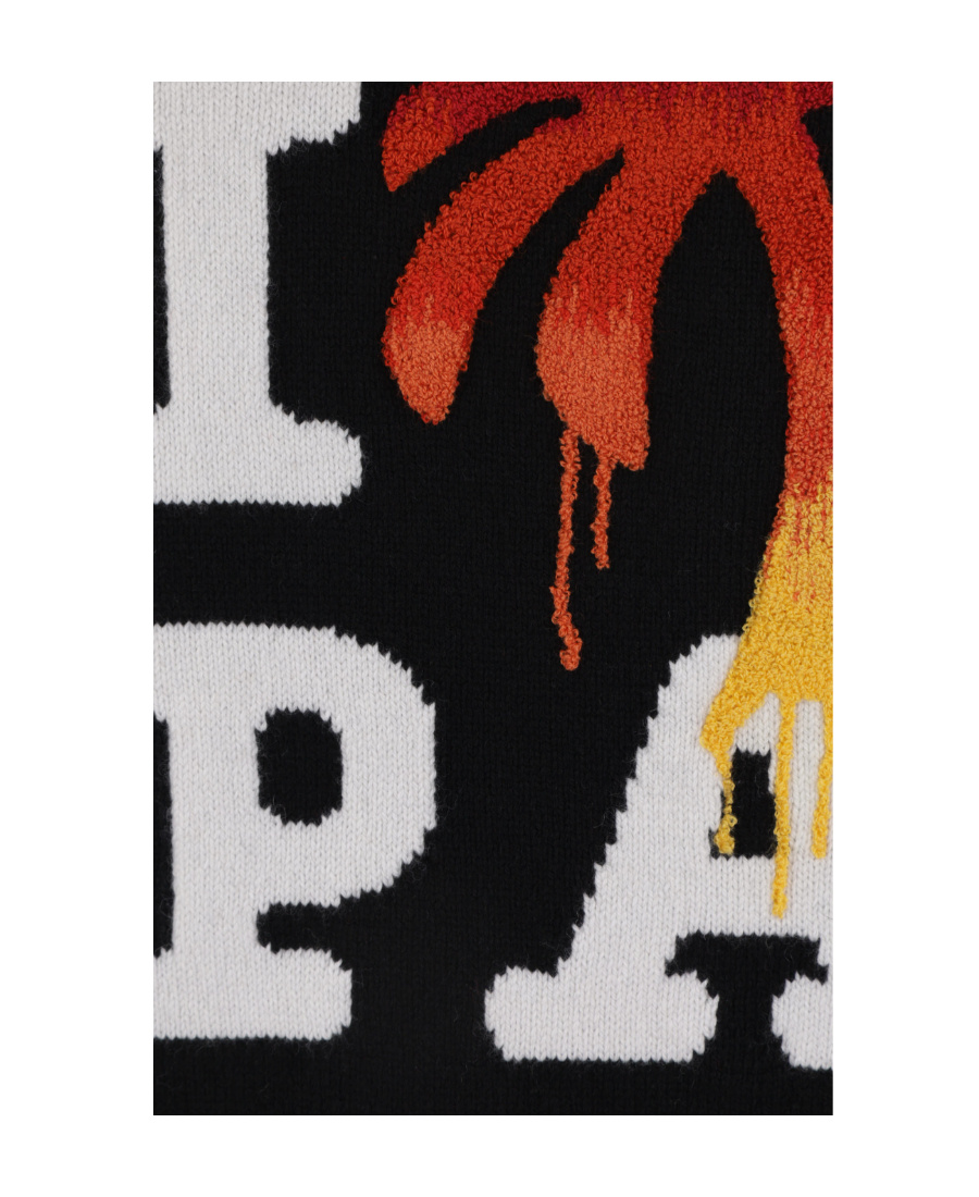 Palm Angels I Love Pa Wool Blend Sweater In Black