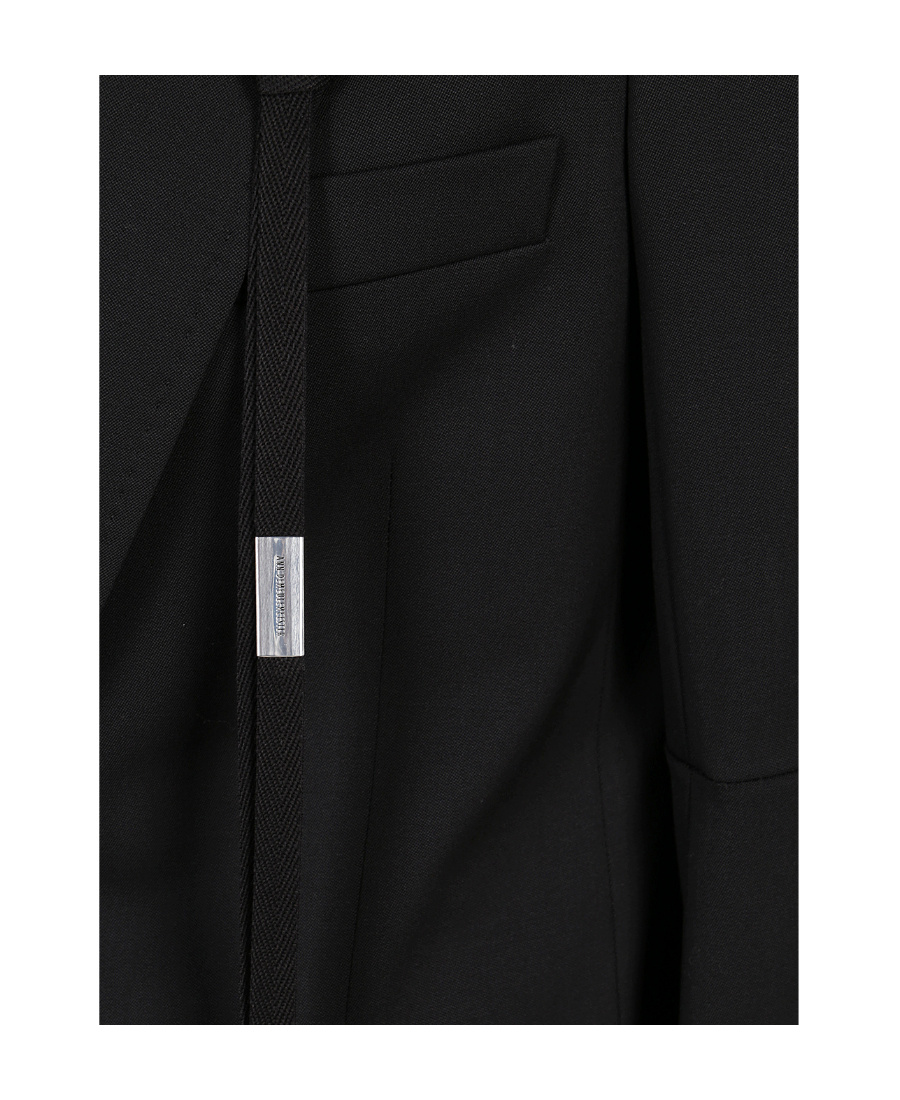 Ann Demeulemeester Denim Blazer With Notched Lapel And Flap Pockets In Black