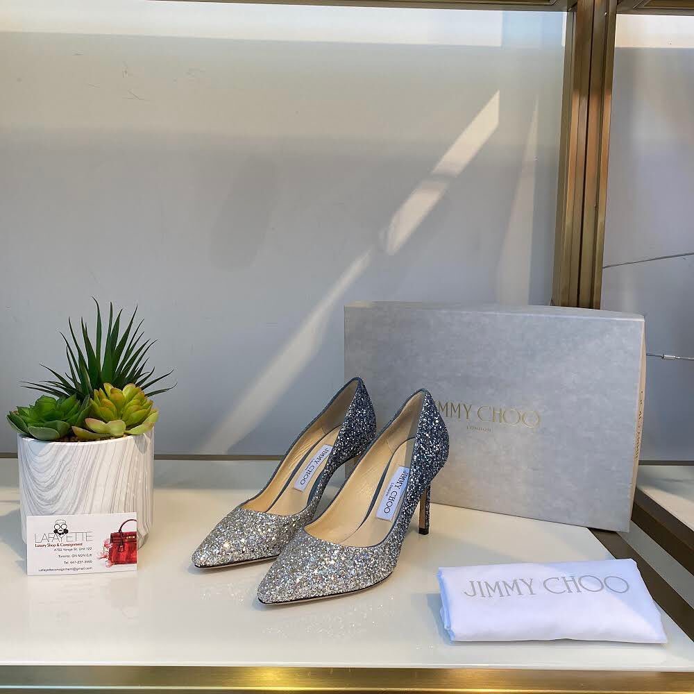 Jimmy Choo Pointed Logo Heels In Multicolor