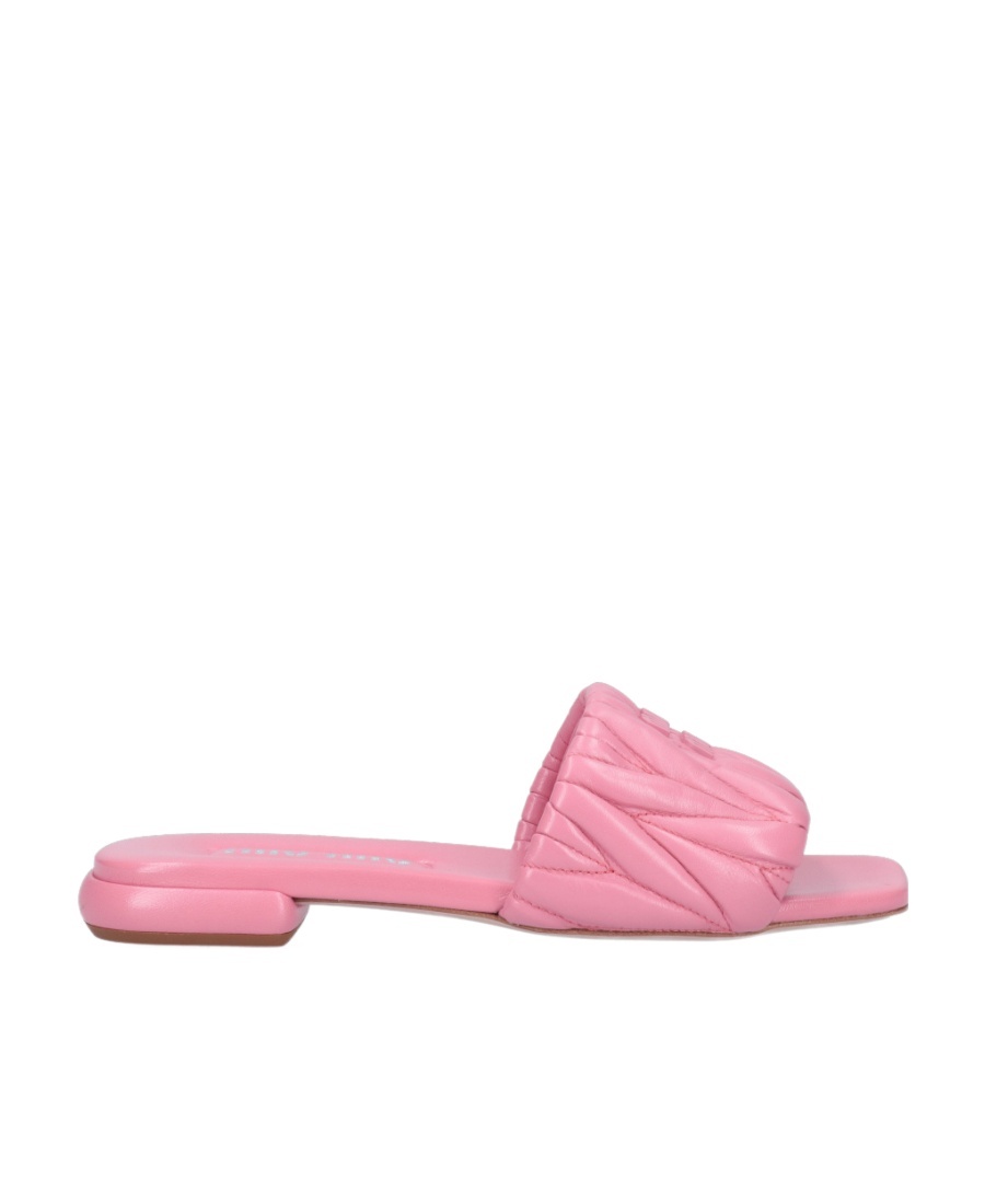 Miu Miu 20mm Quilted Open-toe Leather Sandals In Pink