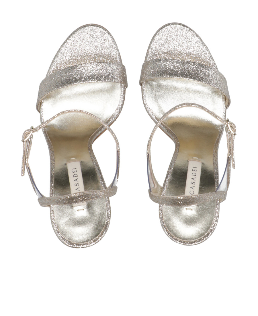 Casadei Logo High-heeled Sandals In Nude