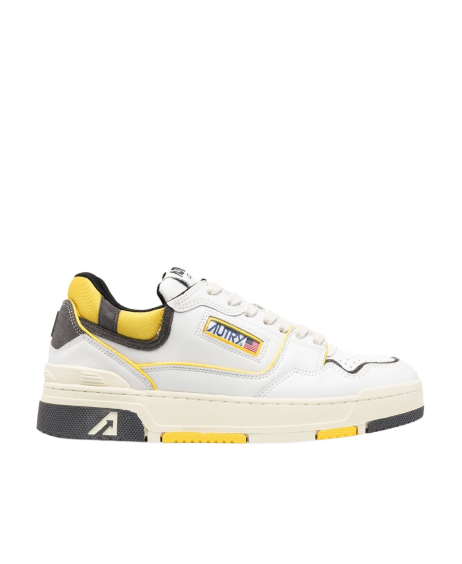 Autry Clc Panelled Leather Sneakers In White