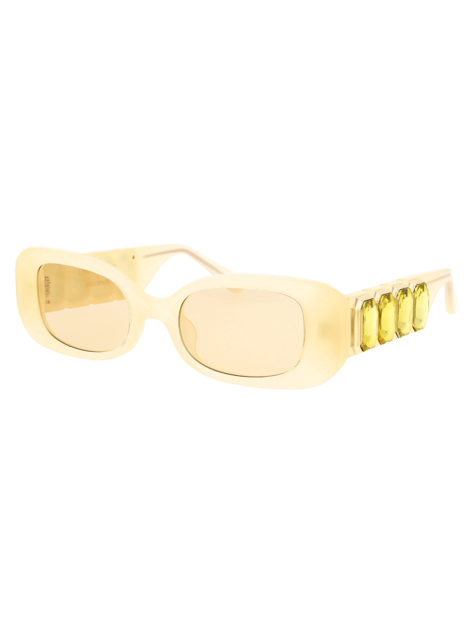 Linda Farrow Logo Sunglasses In Nude