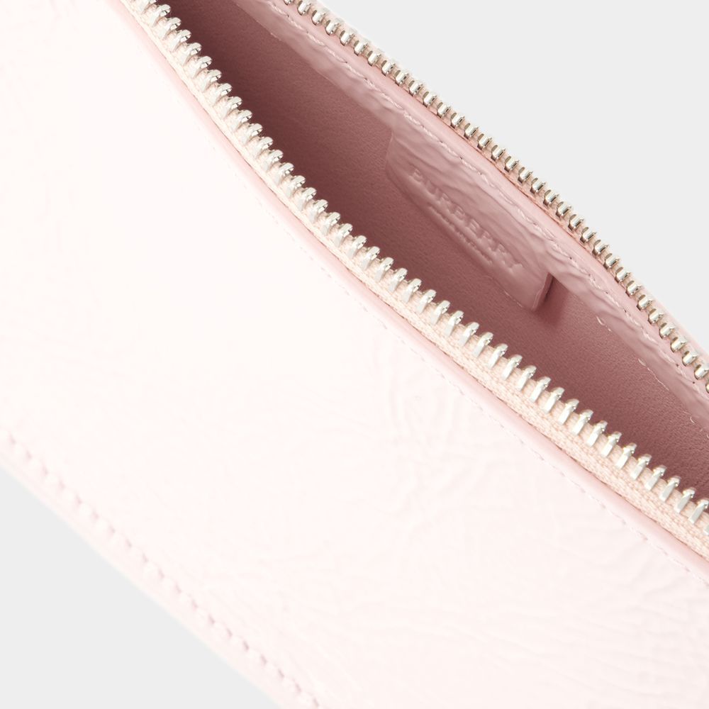 Burberry Mini Pink Leather Micro Shield Shoulder Handbag In Pink