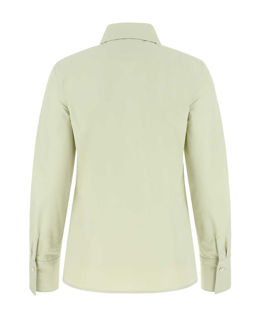Jil Sander Pastel Green Poplin Oversize Shirt In Nude