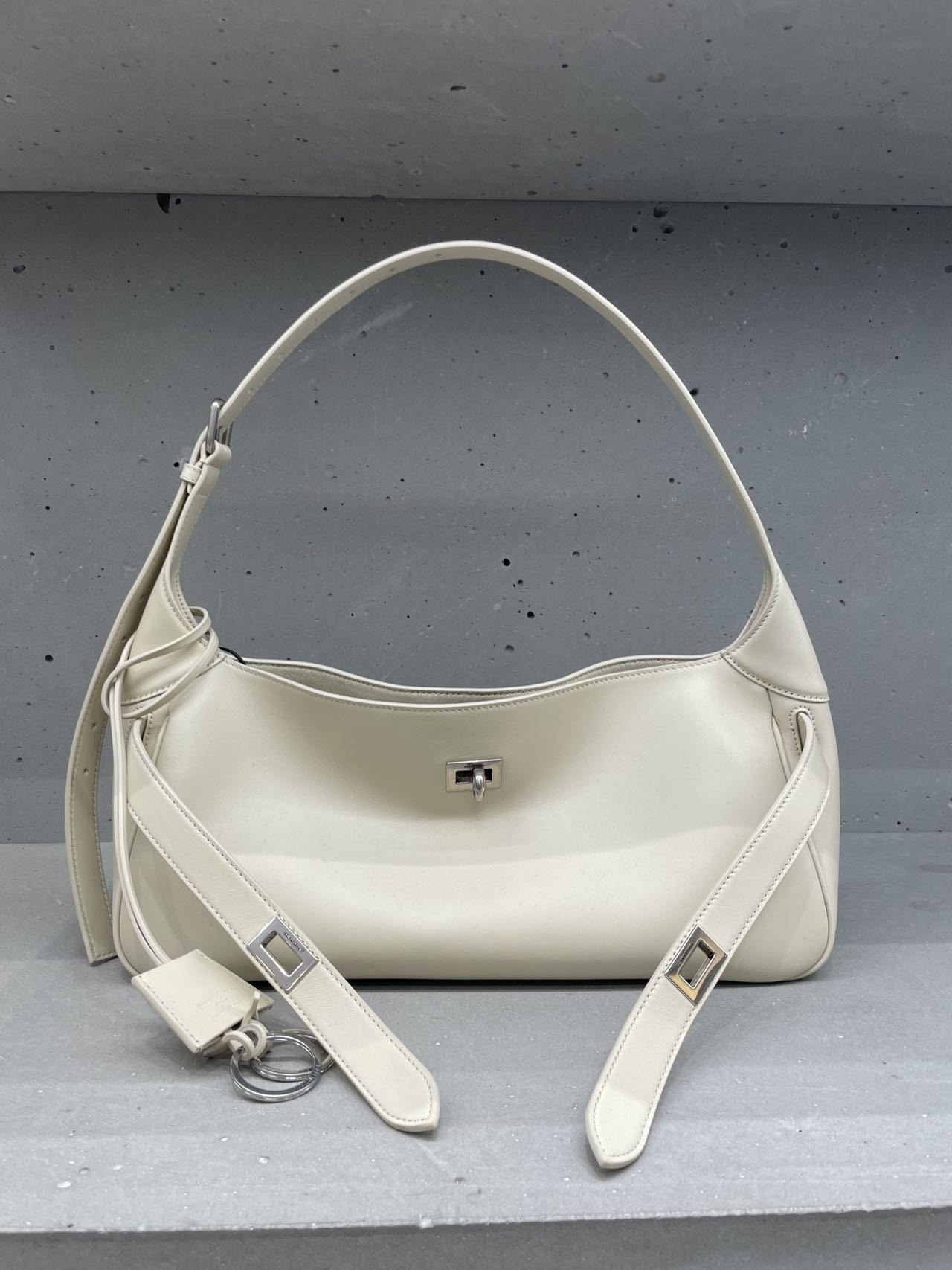 Balenciaga Bel Air Small Shoulder Bag In Gray