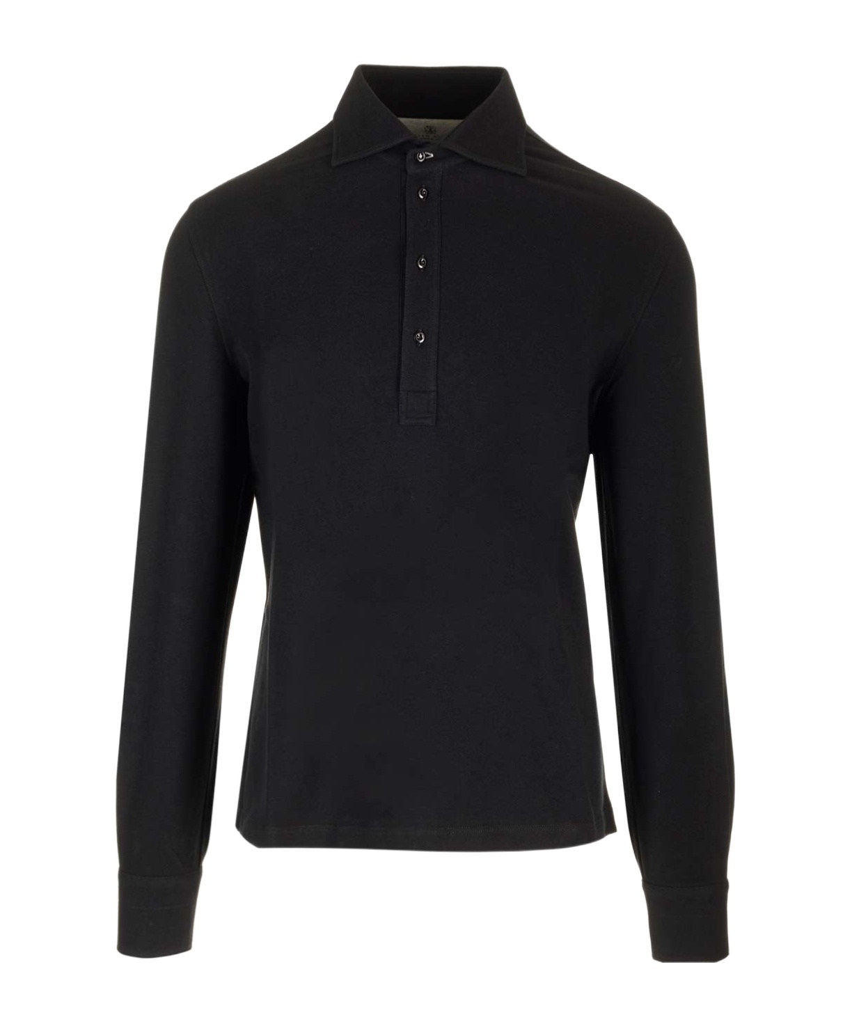 Brunello Cucinelli Cashmere Long Sleeve Polo In Black