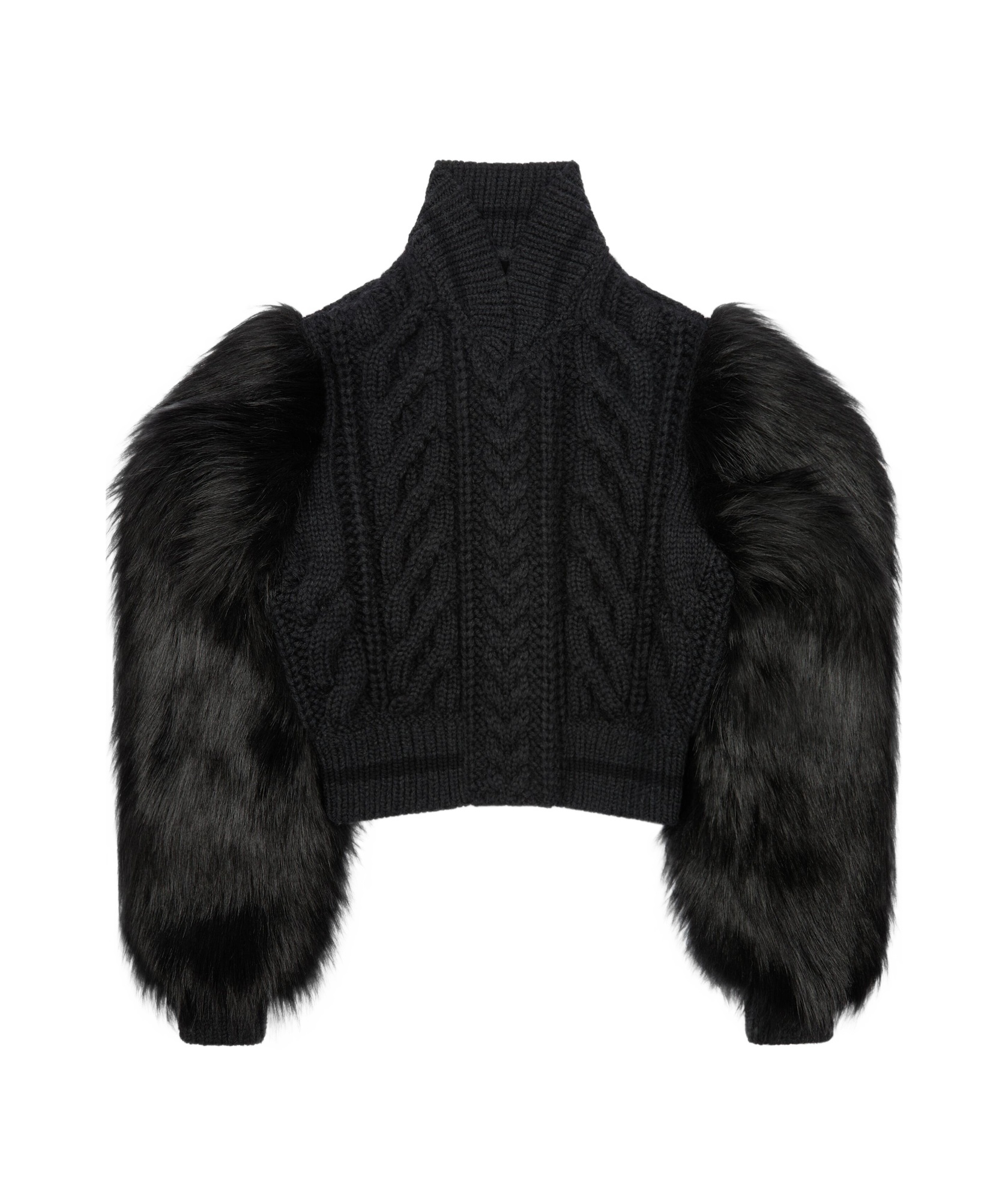 Givenchy Faux-fur Trim Cardigan In Black