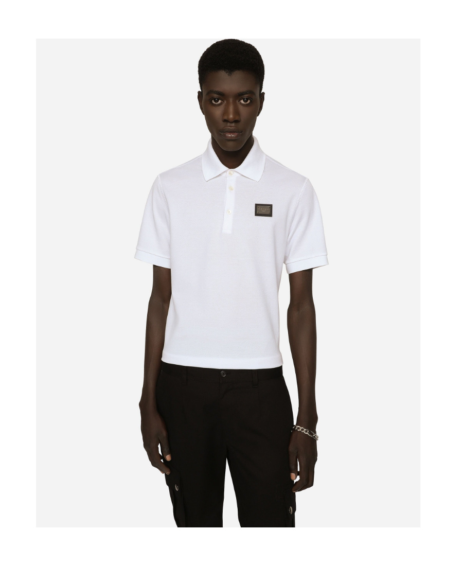 Dolce & Gabbana White Collared Short Sleeves Polo Men T-shirt In White