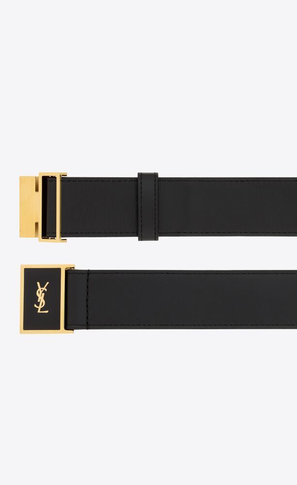 Saint Laurent Cassandre Belt In Black