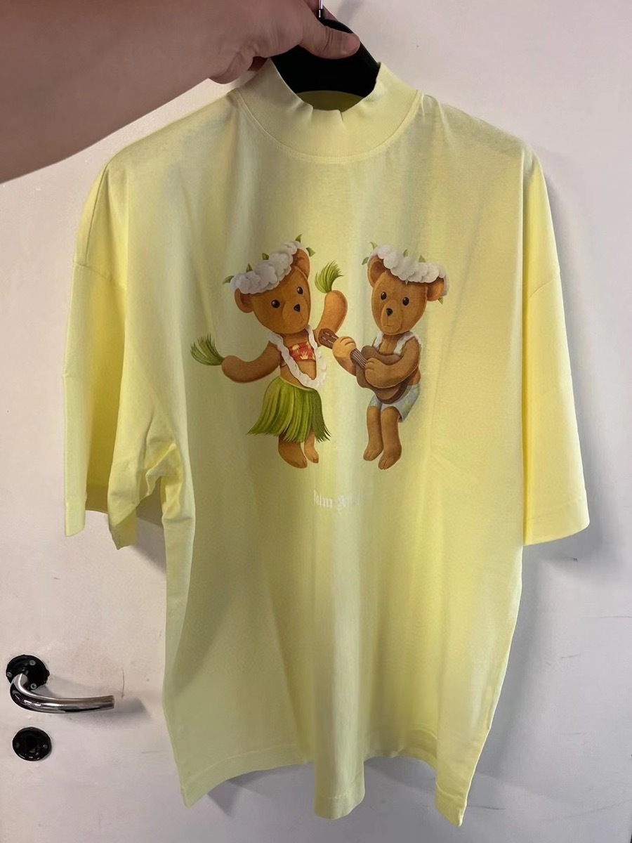 Palm Angels Dancing Bear Printed T-shirt In Nude