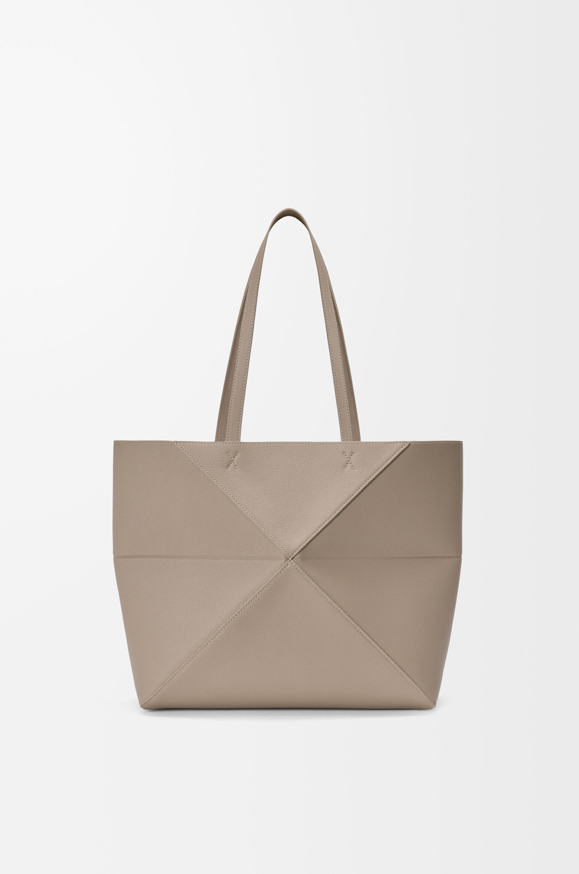 Loewe Medium Leather Puzzle Fold Tote Bag In Brown