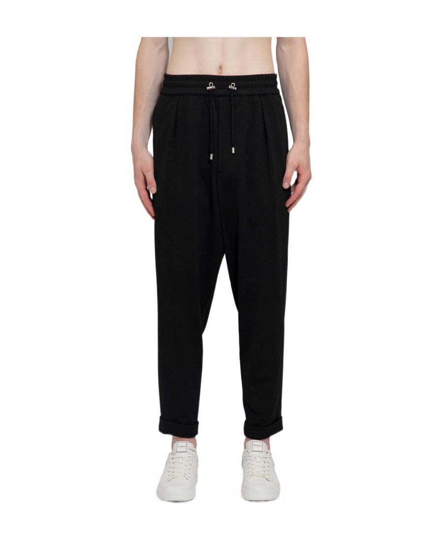 Balmain Drawstring Tapered Track Pants In Black