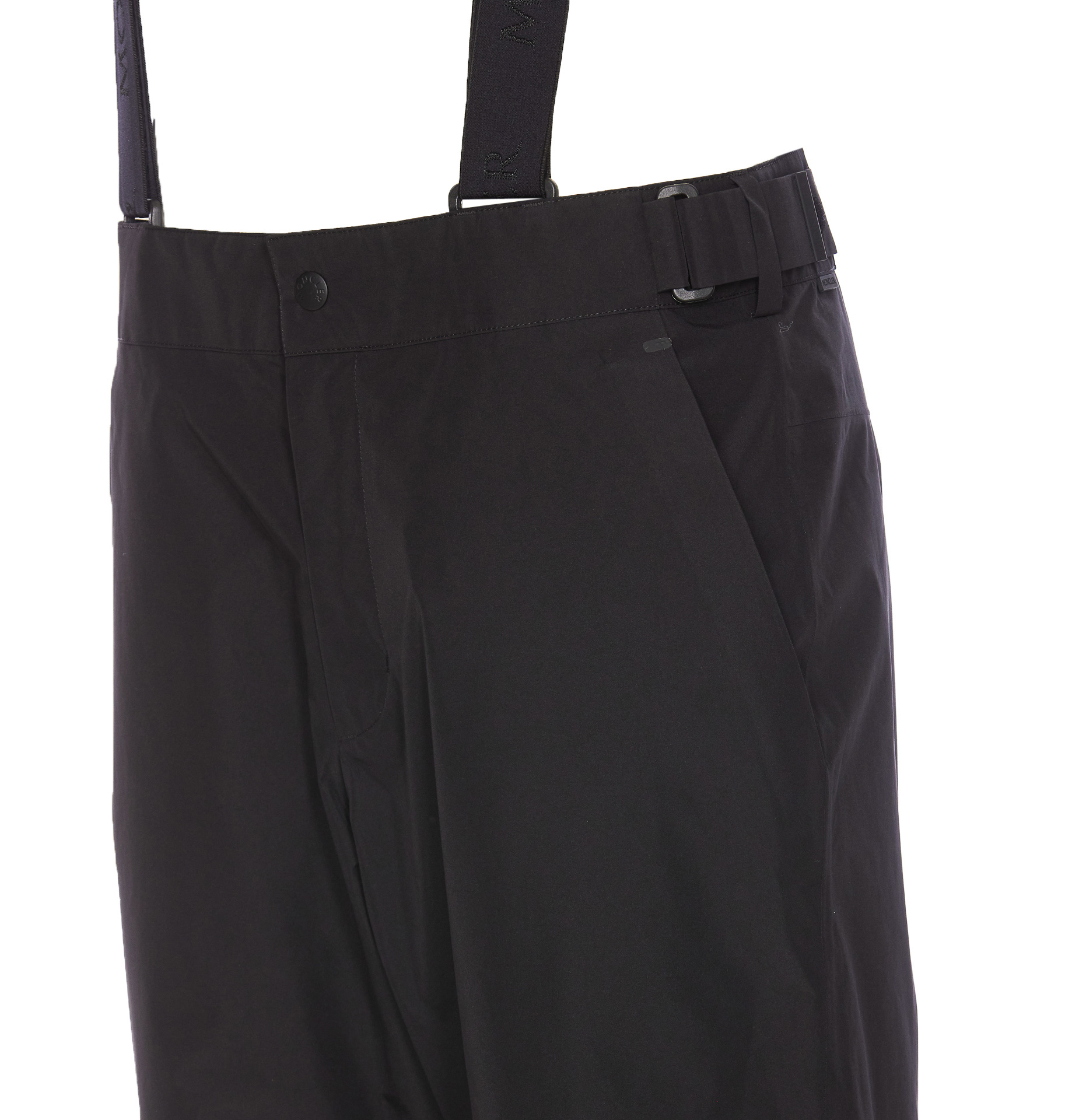 Moncler Adjustable Strap Nylon Technical Pants In Black