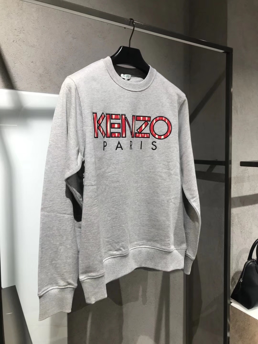 Shop Kenzo Logo Embroidered Round Neck Sweater In White