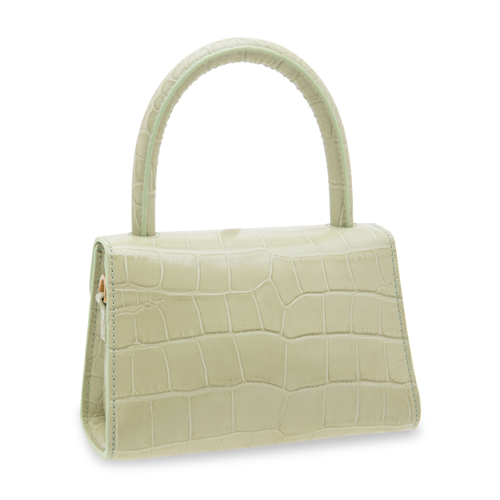 By Far Crocodile-embossed Leather Mini Bag In Nude