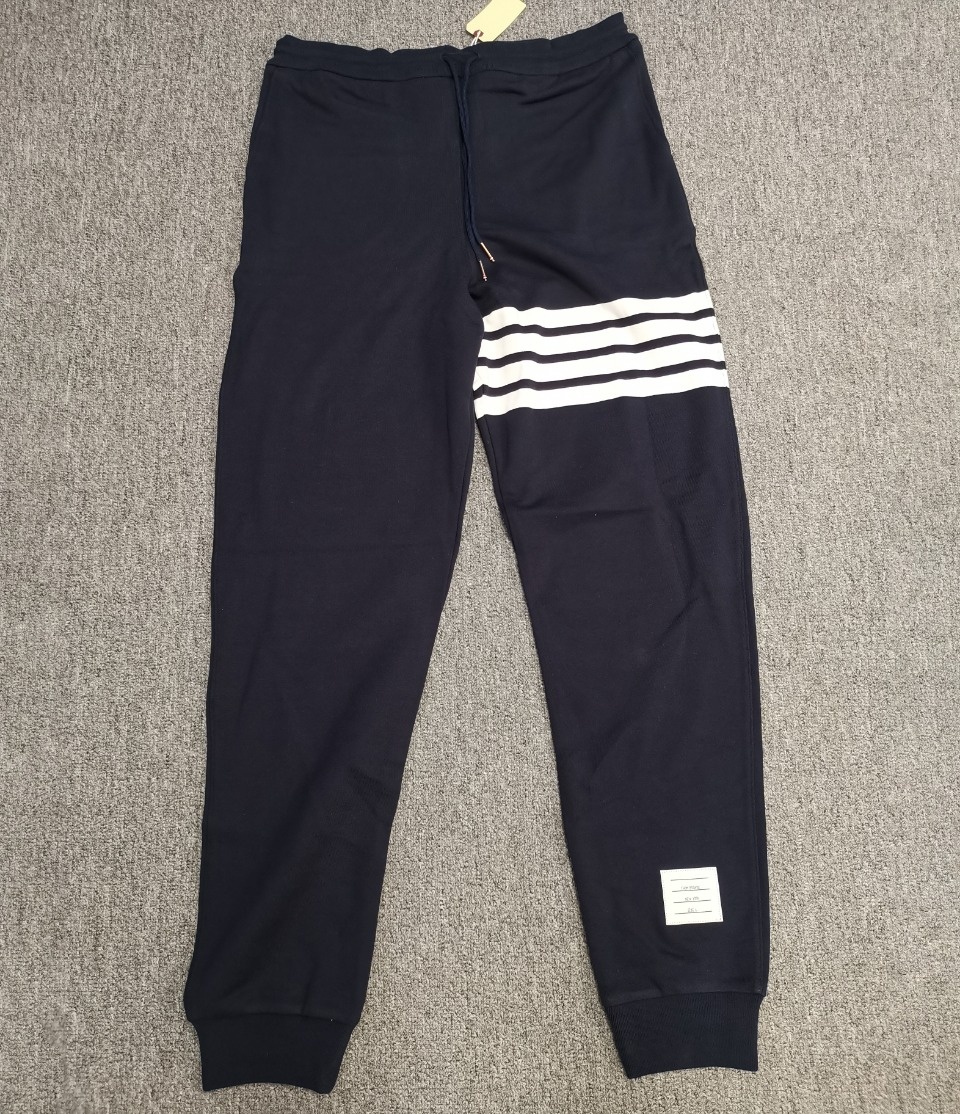 Thom Browne Tapered Striped Loopback Cotton-jersey Sweatpants In Blue