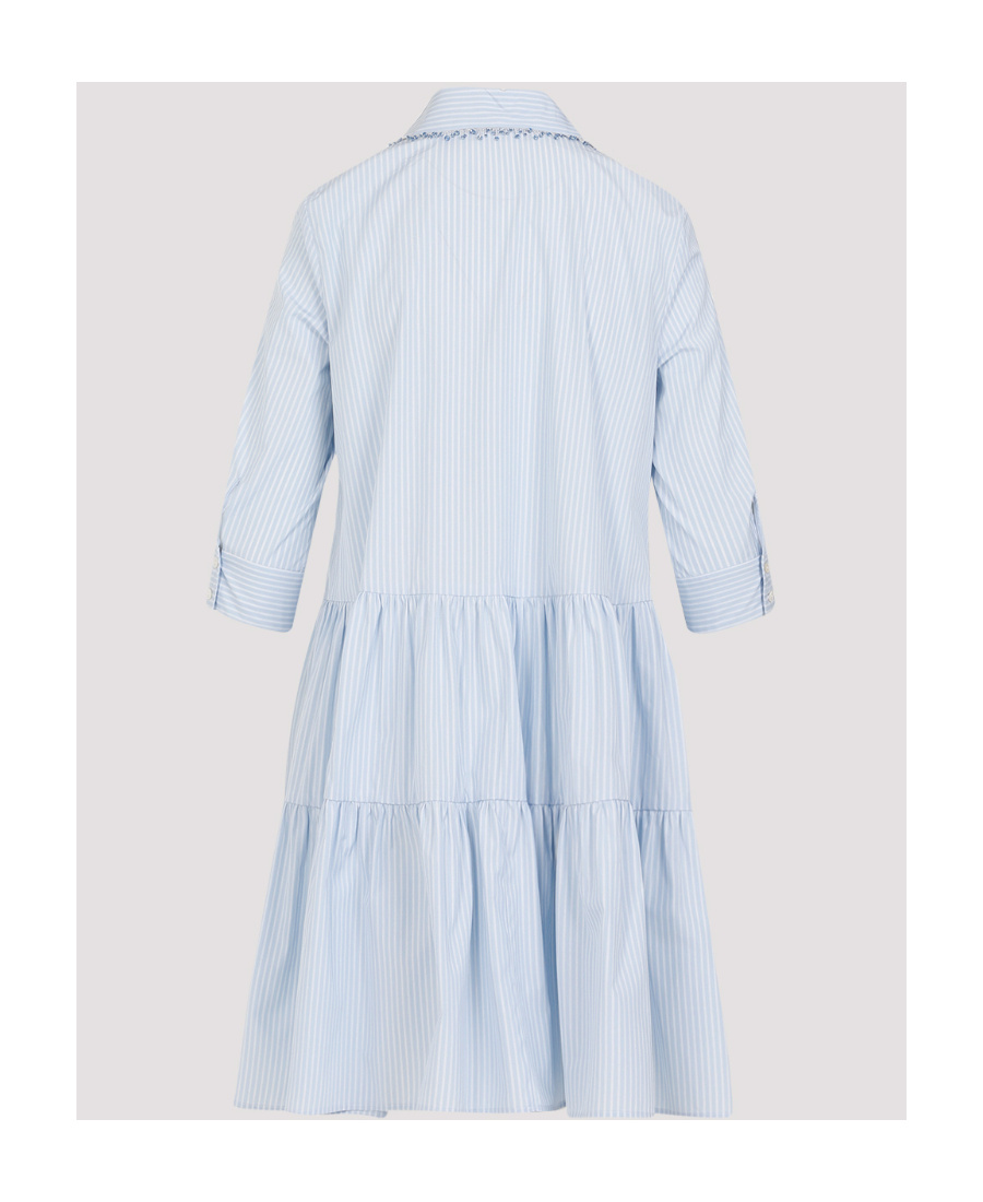 Fabiana Filippi Light Blue Cotton Mini Dress In White