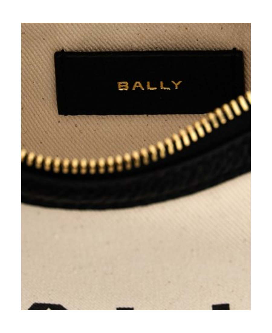 Shop Bally Bar Ellipse Logo Printed Crossbody Bag In Nude