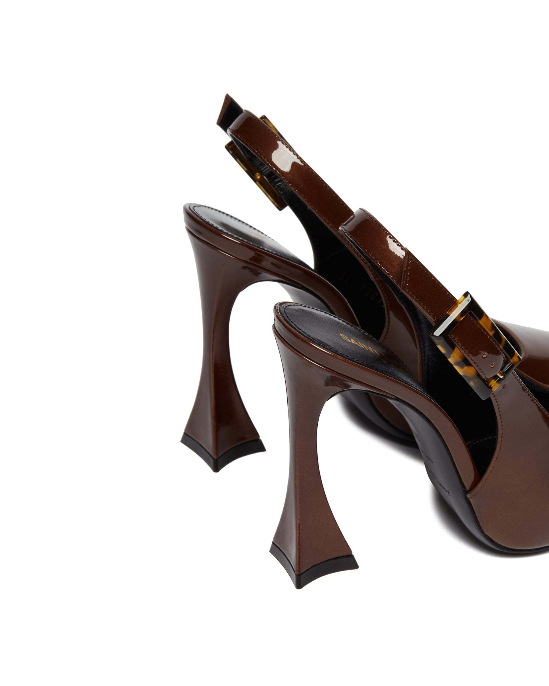 Saint Laurent Dune Patent-leather Slingback Pumps In Red
