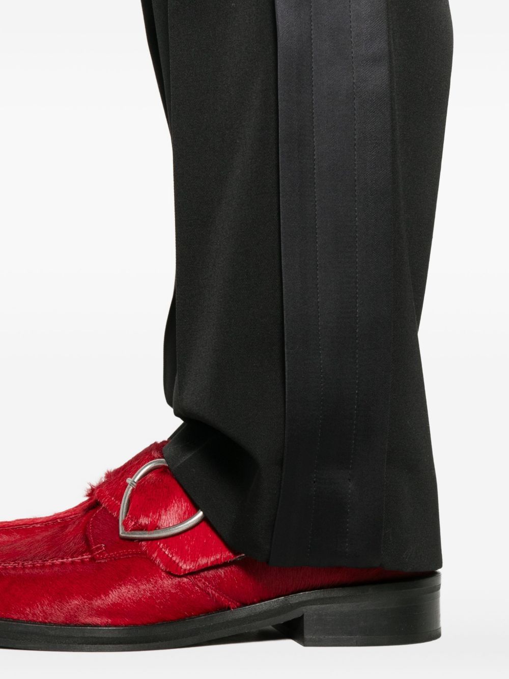 Casablanca Pleated Side-stripe Trousers In Black