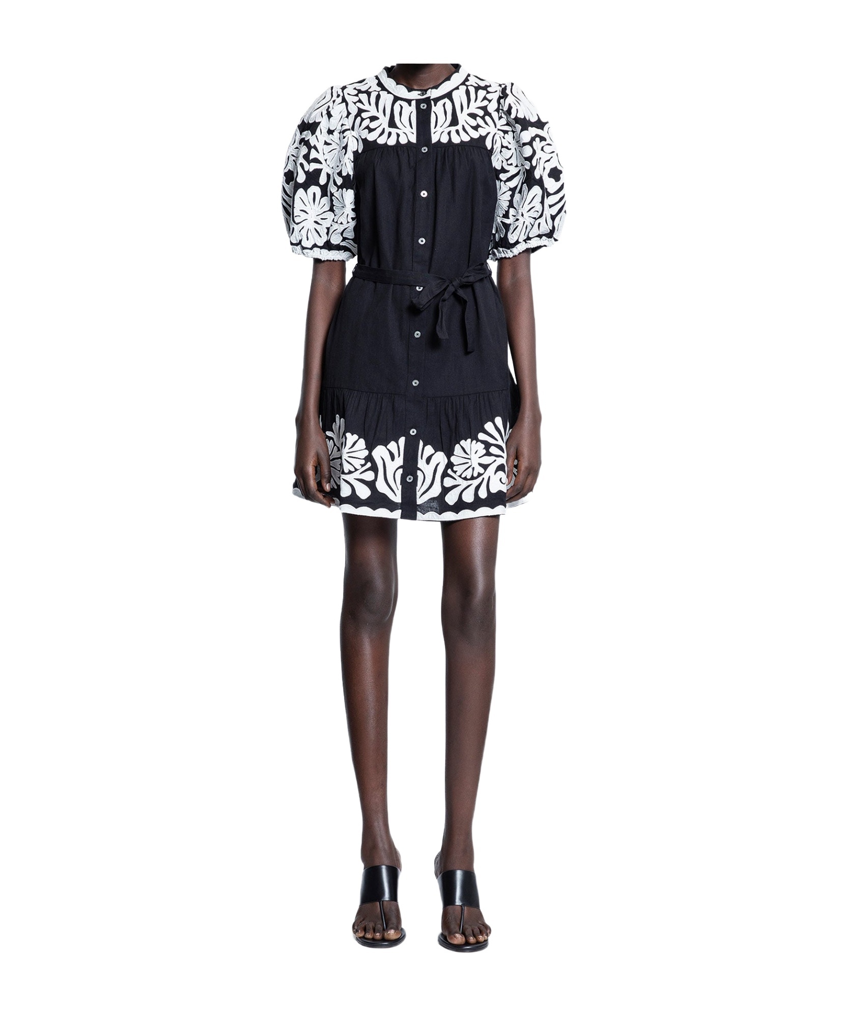 Sea Short Sleeve Dress In Black