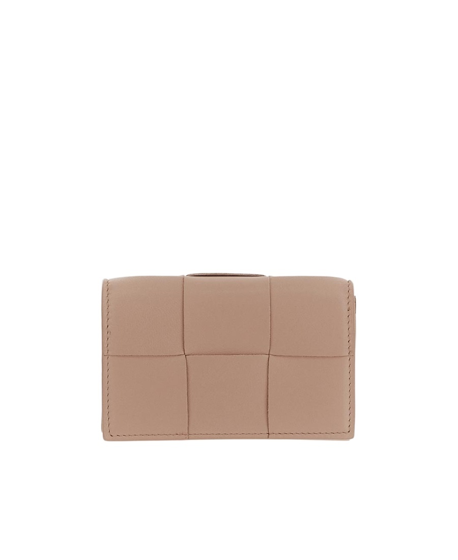 Bottega Veneta Cassette Leather Wallet In Pink