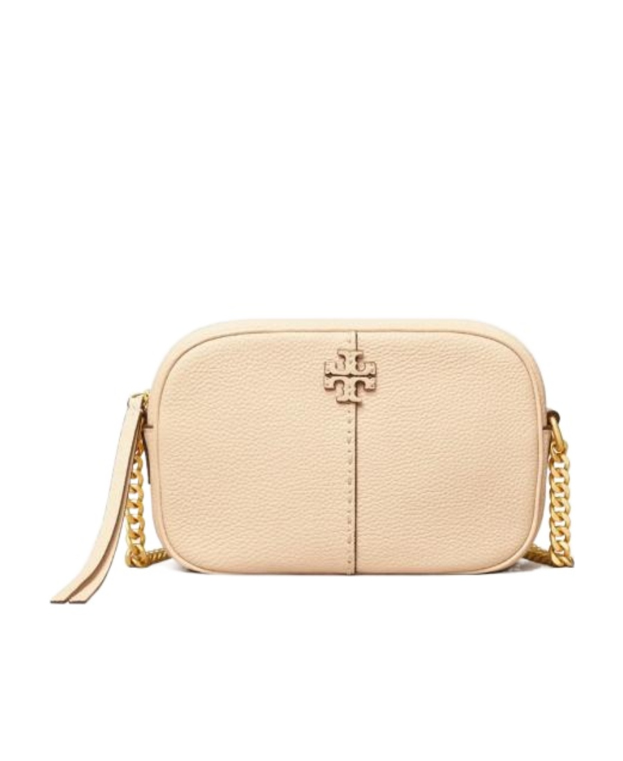 Tory Burch Mcgraw Leather Camera Bag In Nude