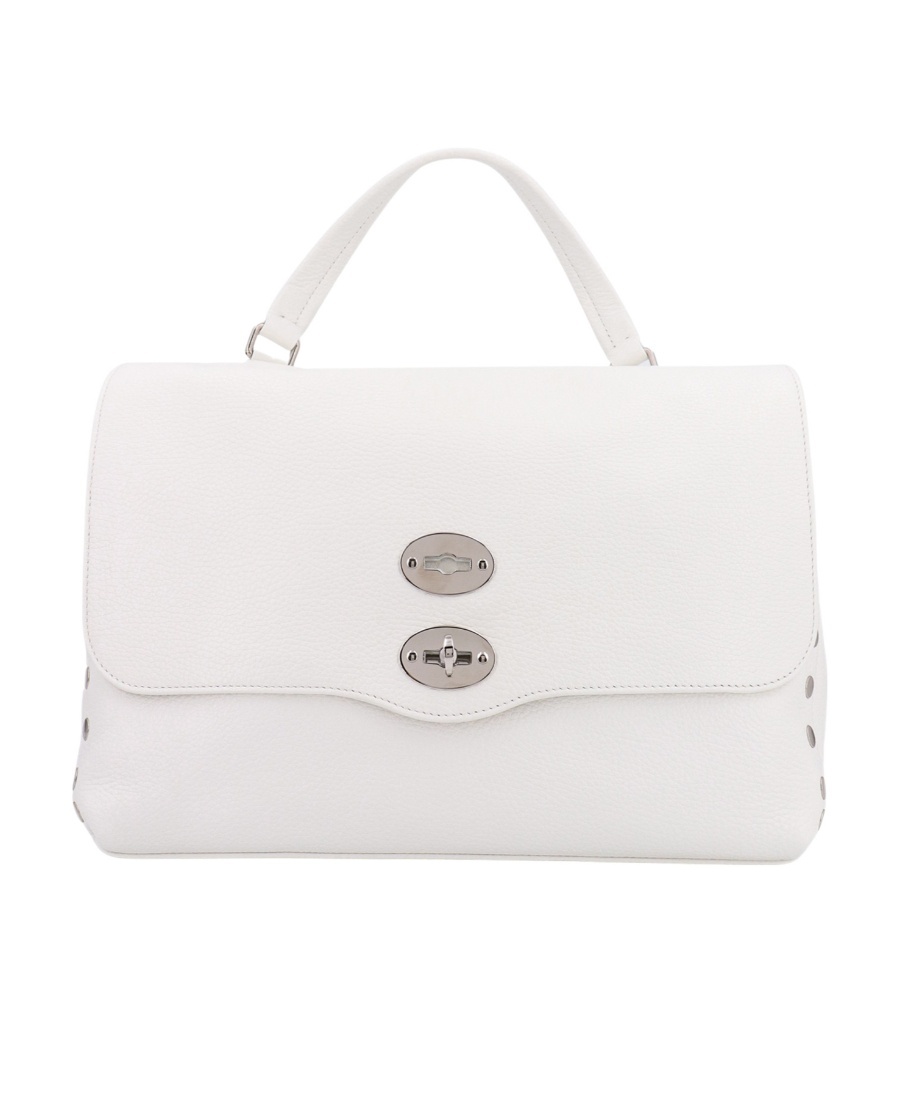 Zanellato Postina Studded Leather Shoulder Bag In White