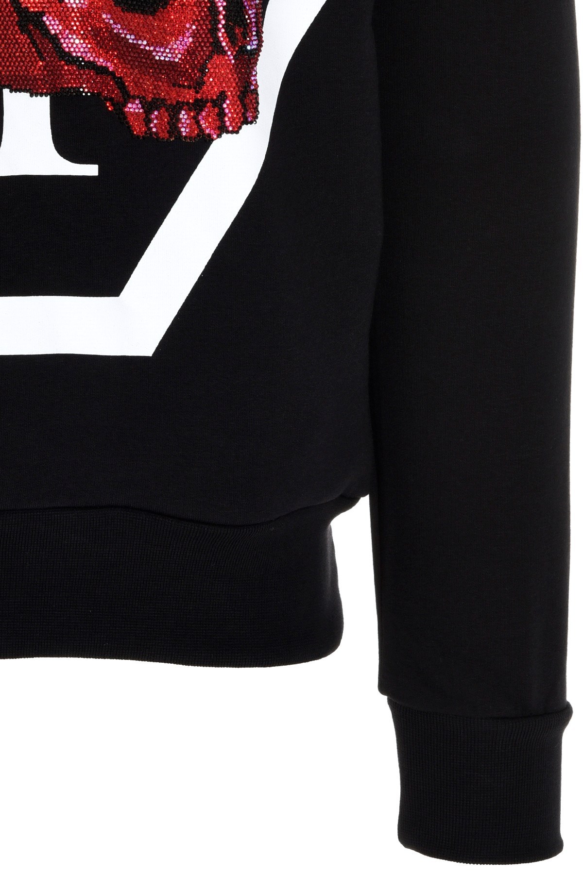 PHILIPP PLEIN RHINESTONE-CHERRIES COTTON HOODIE