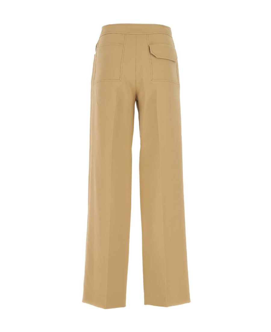Low Classic Camel Polyester Wide-leg Pant