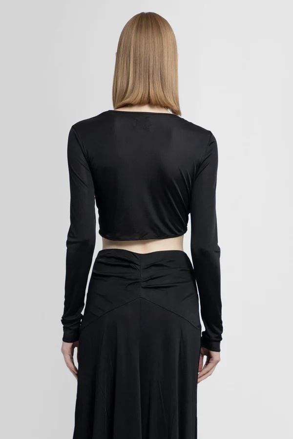 Isabel Marant Pleated Long-sleeved T-shirt In Black