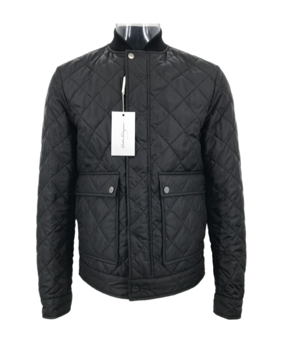 Ferragamo Diamond Quilted Quilted Cotton Suit In Black