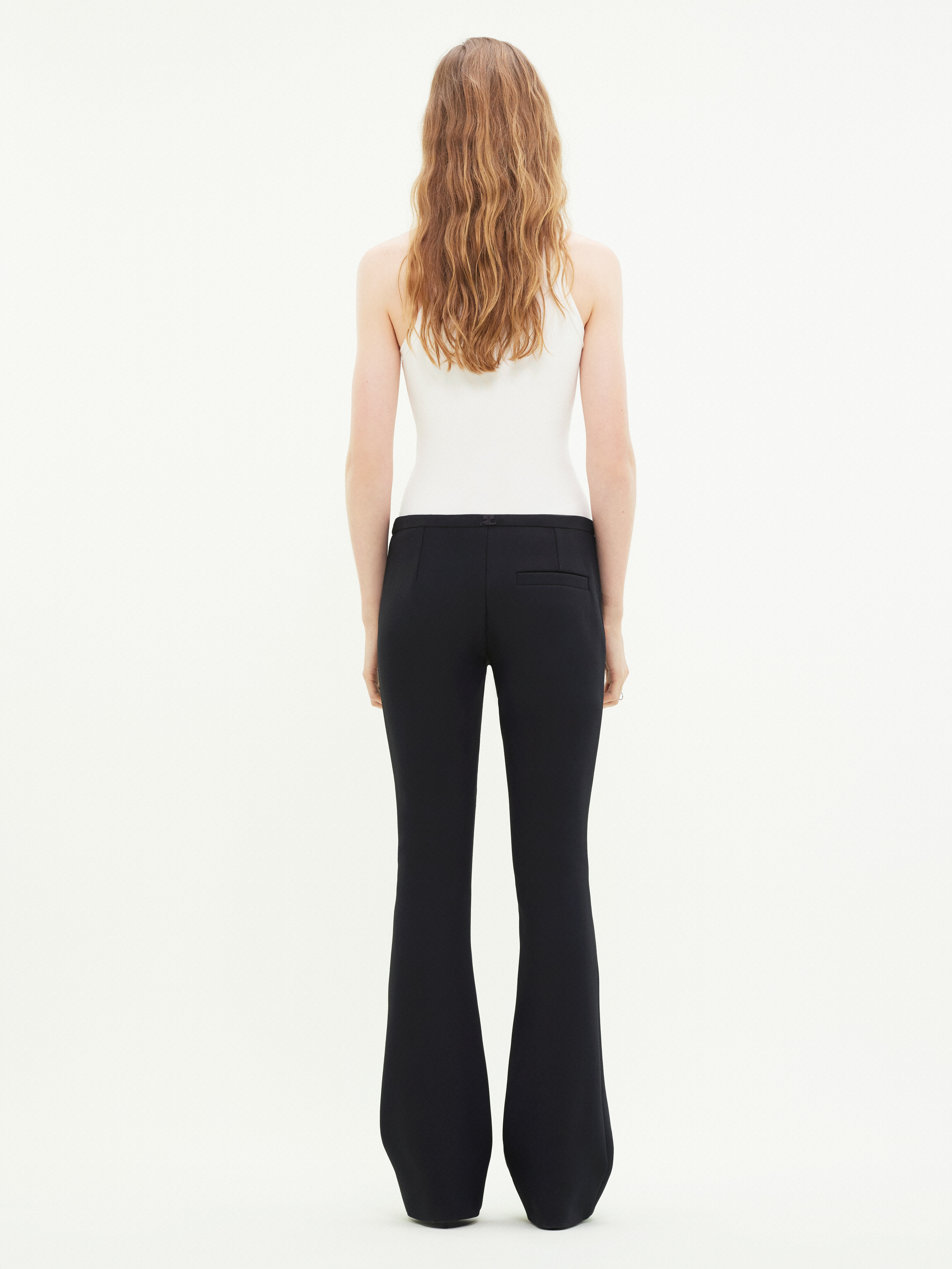 Courrèges High-waisted Straight-leg Trousers In Black