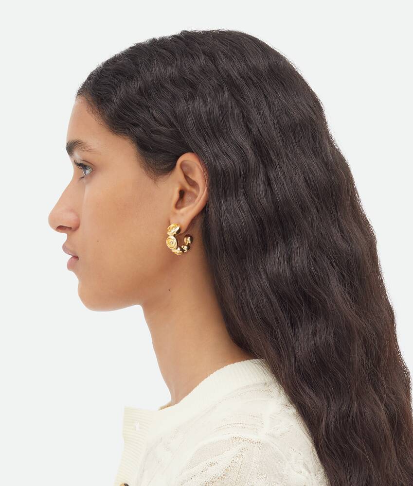 Bottega Veneta Push-back Earring In Yellow
