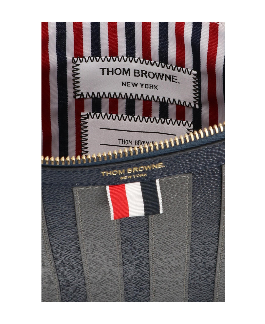 THOM BROWNE THOM BROWNE SMALL 4-BAR STRIPED ZIPPED WALLET