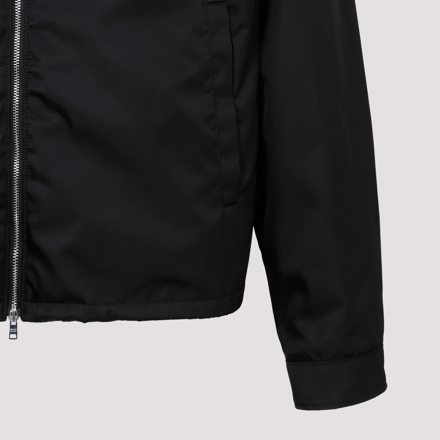 Prada Re-nylon Enamel Triangle-logo Jacket In Black
