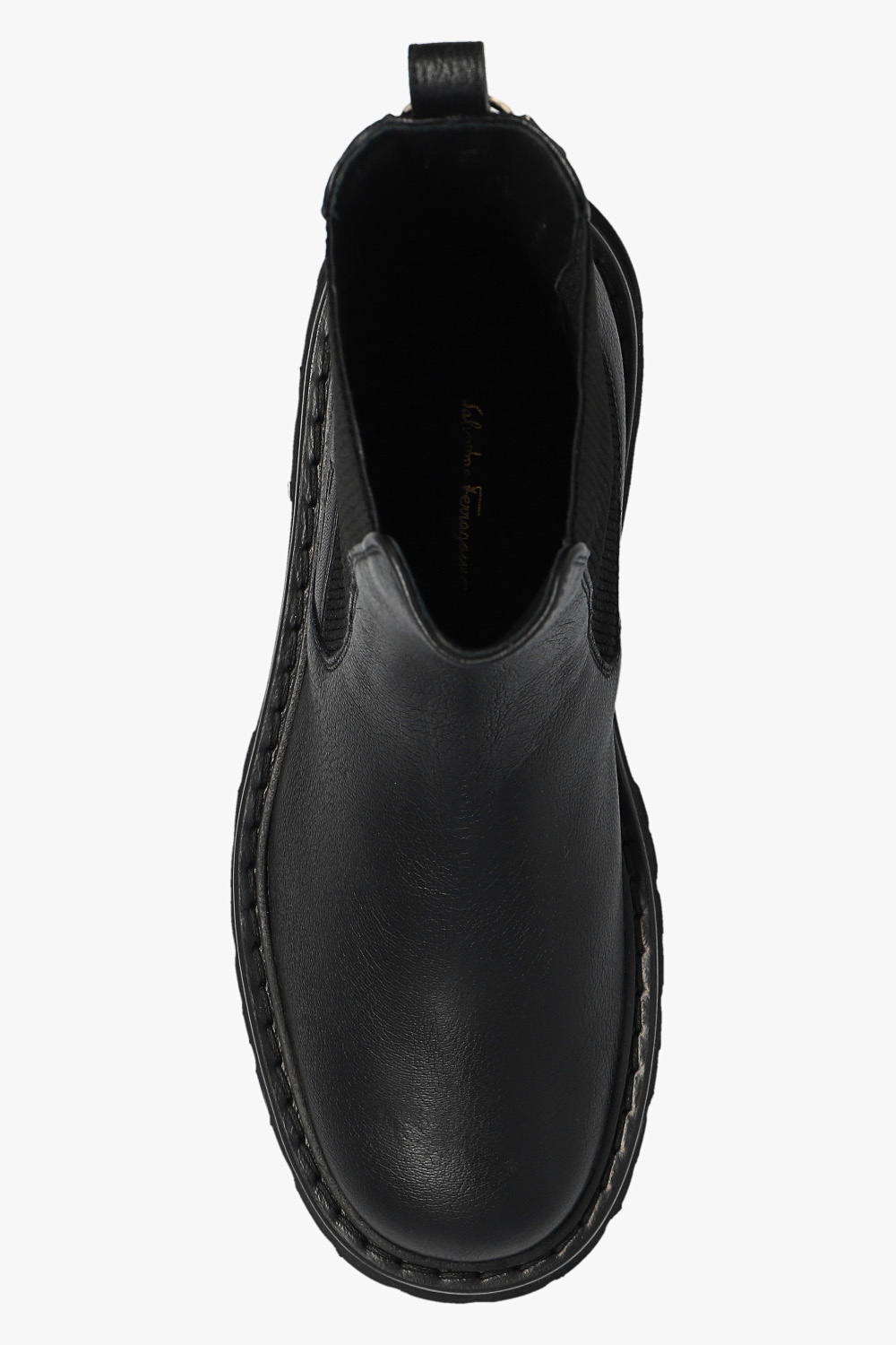 FERRAGAMO DOUBLE GANCINI LEATHER CHELSEA BOOTS