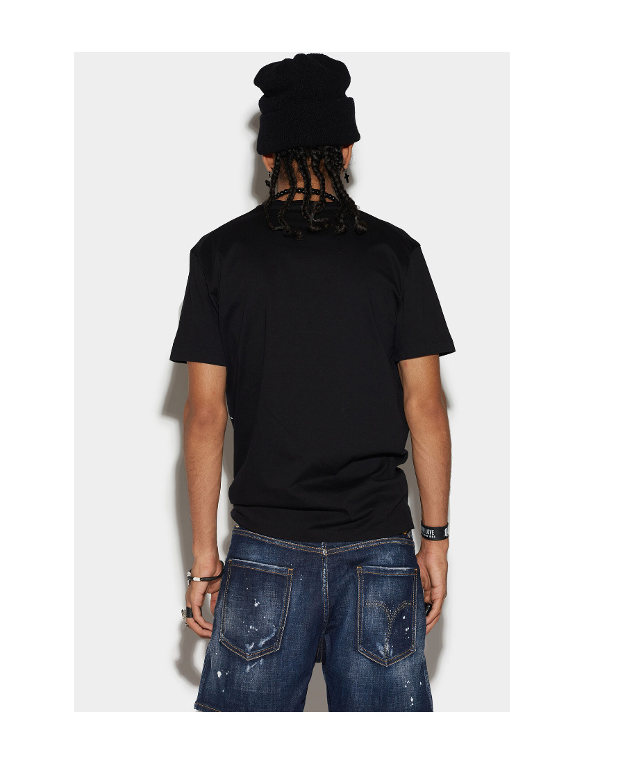 Dsquared2 Man T-shirt Black Size L Cotton In Black