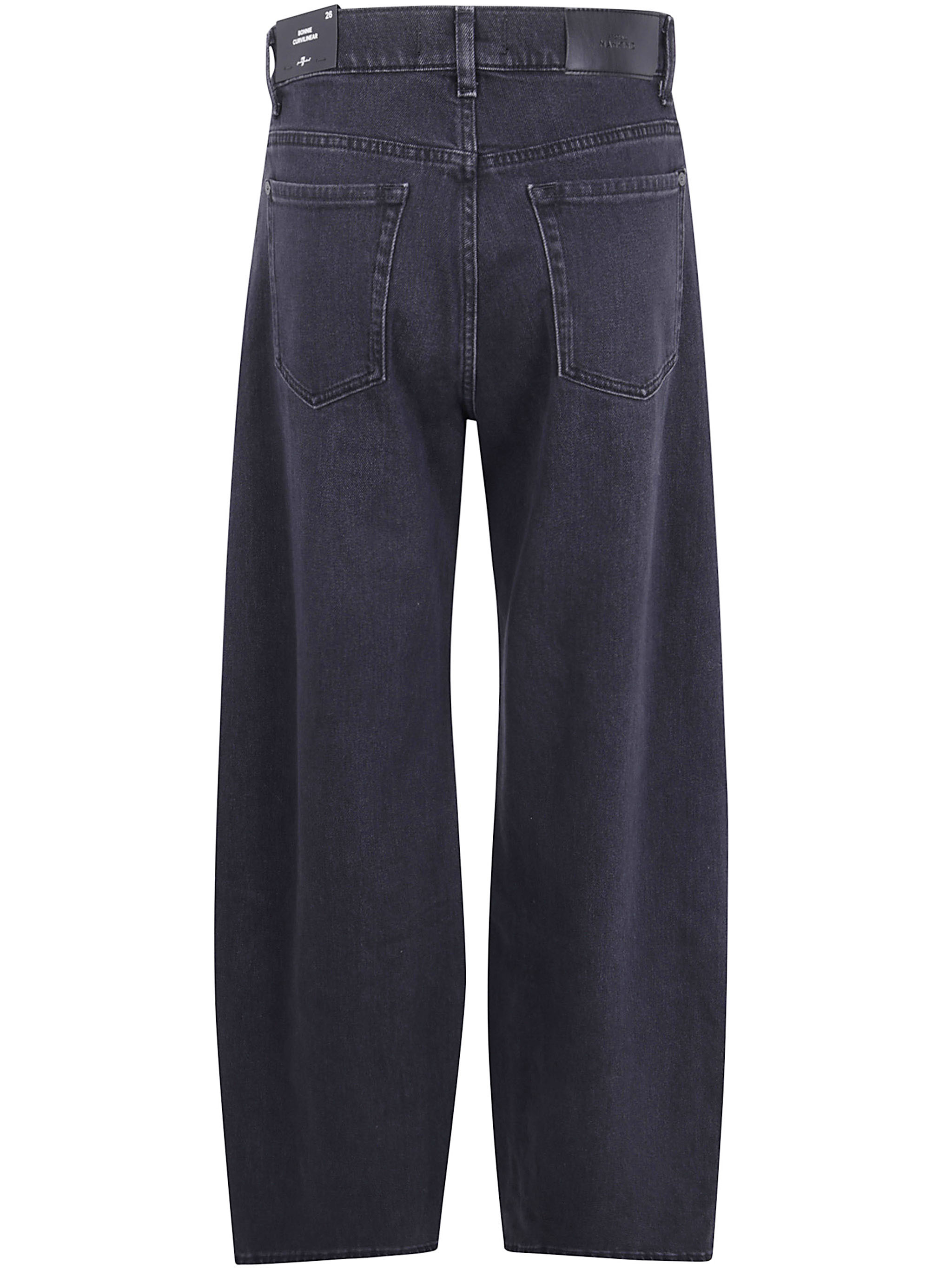 7 For All Mankind Twisted Bonnie Mankind Radar Baggy Jeans In Black