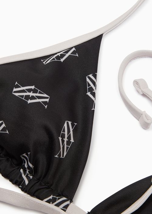 Armani Exchange Alphabet Bikini Top In Black