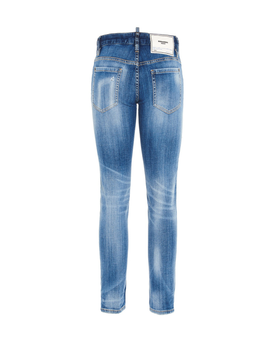 Dsquared2 Distressed Skinny Jeans In Blue