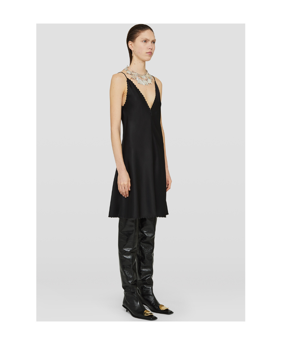 Jil Sander Sleeveless V-neck Minidress In Black