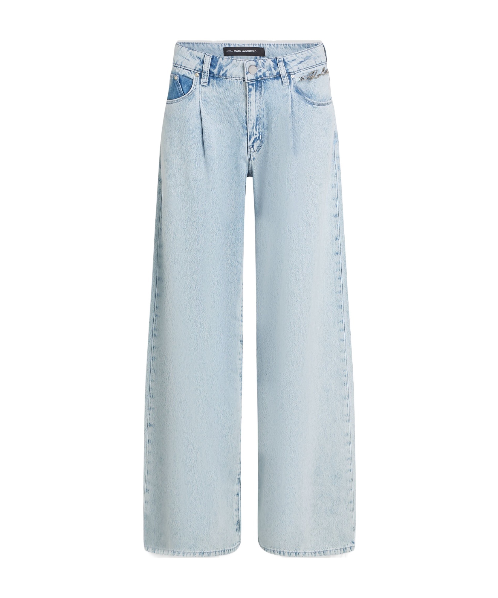 Shop Karl Lagerfeld Logo-plaque Jeans In Blue