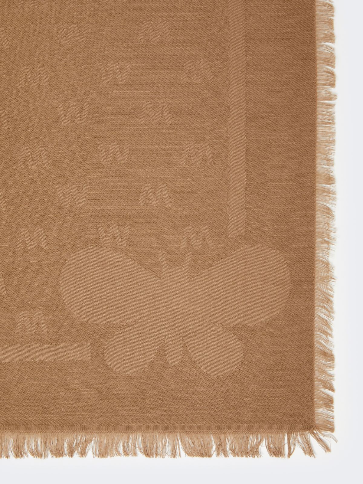 Weekend Max Mara Viscose And Wool Jacquard Shawl In Brown