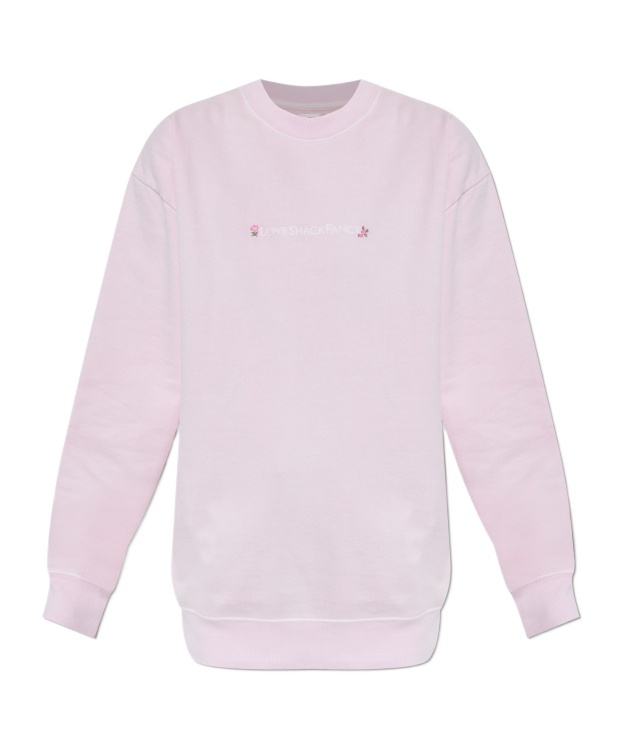 Loveshackfancy Palo Embroidered Sweatshirt In Pink
