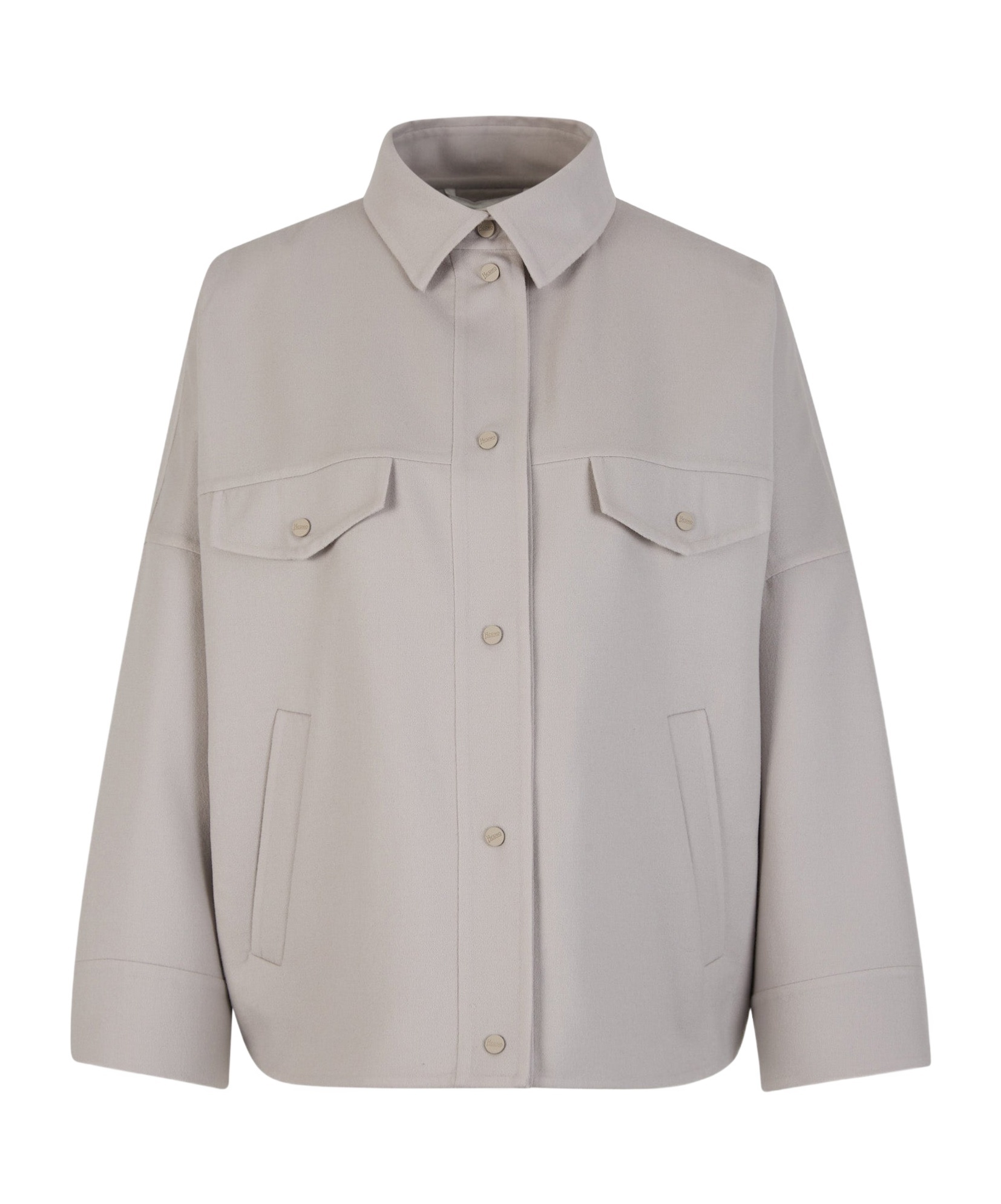 Herno Double Layer Wool Jacket In Gray