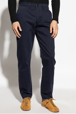 Officine Generale Belt Loop Casual Pants In Blue