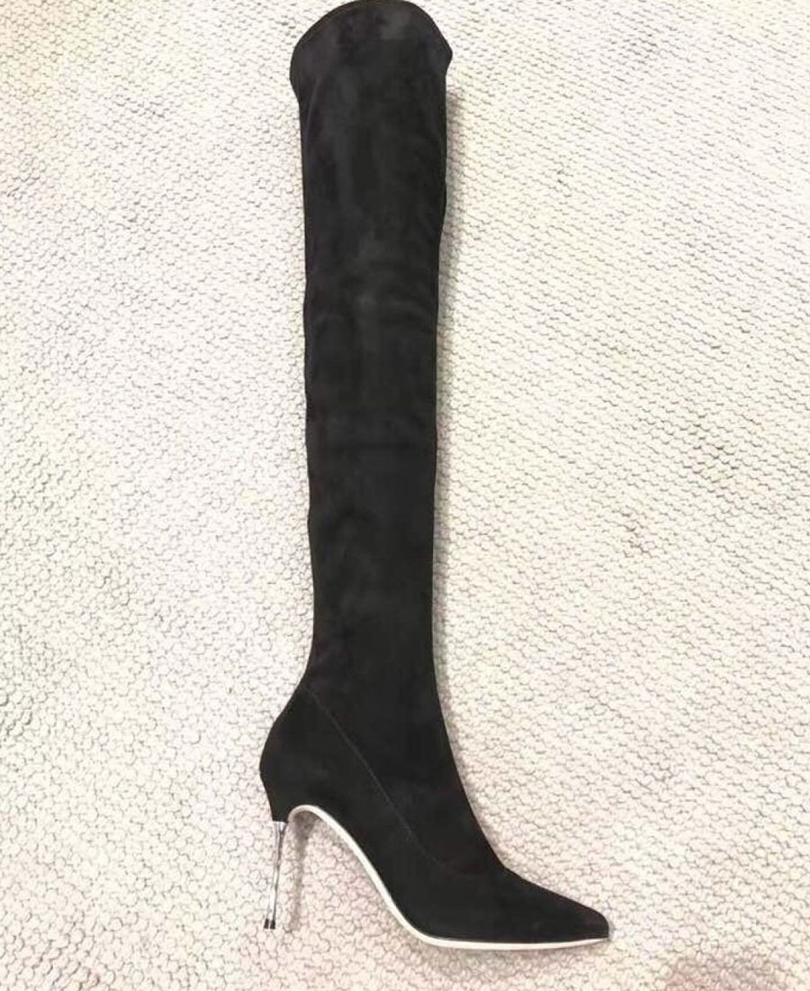 Sergio Rossi Godiva Knee Boots In Black